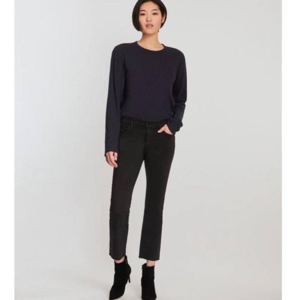 J Brand Selena Black Bootcut Mid Rise Skinny Cropped Ankle Pants Size 28